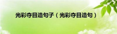 ​光彩夺目造句子三年级下册(光彩夺目造句子短一点)